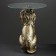 Stand - table "Leo sitting", bronze 57cm Polystone