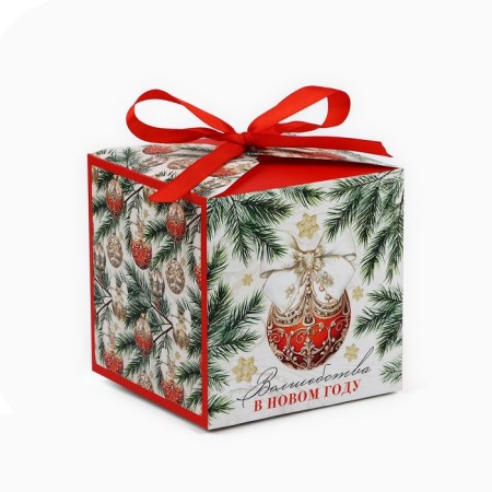 Folding box "New Year's ball", 12 x 12 x 12 cm, New Year-1