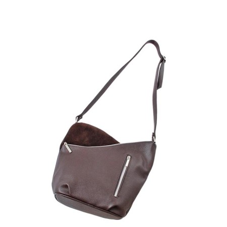 Bag bag claim. Kozh, lightning department, brown color 25x15x27cm-1