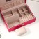 Casket to the leatherette for jewelry "with sequins" bright pink 7.5x22x15 cm