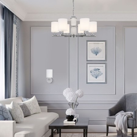 Ceiling Lamp Eurosvet Caprera 60146/6, E14, 6x40W, 670x670 mm, Nickel color-3