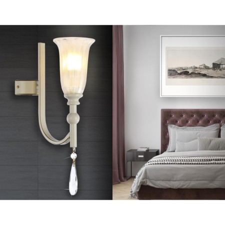 Wall lamp with crystal Ambrella Light, Traditional, TR3252, 1HE14, beige color, gold-2