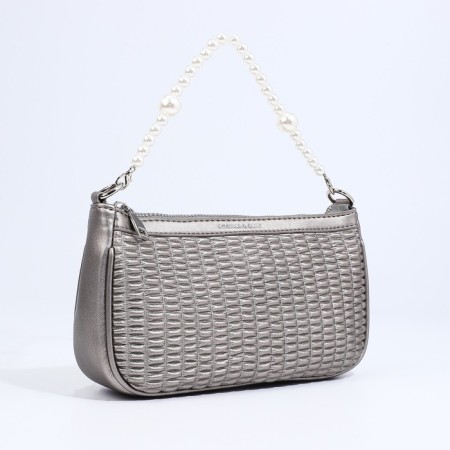 Lightning bag, long belt, silver color-4
