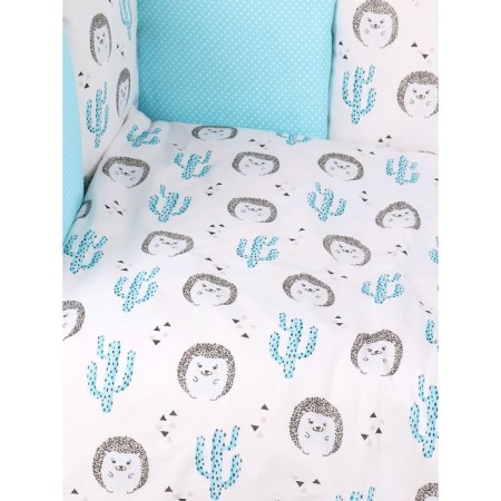 Set in a crib, 15 items, printer hedgehogs, calico-2