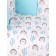 Set in a crib, 15 items, printer hedgehogs, calico