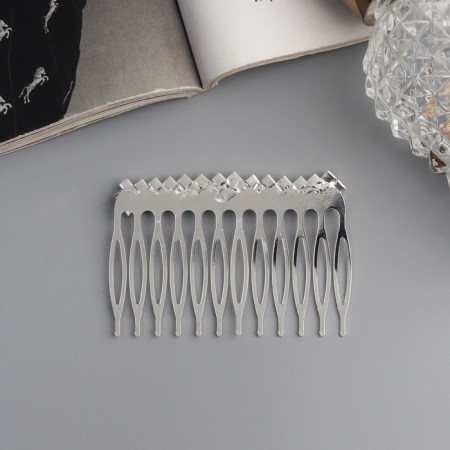 Hair crest "Medea" Geometry, 6.5 × 4 cm, silver-1