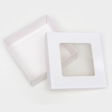 The box is folding, the lid is, with the window, white, 15 x 15 x 5 cm-2