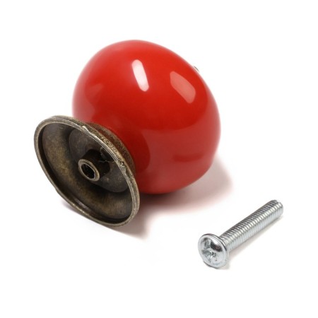 Pen button Dome Ceramics 003, ceramic, red-4
