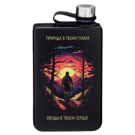 Flaw for alcohol "Nature in your eyes", stainless steel, 270 ml, 9 oz-1