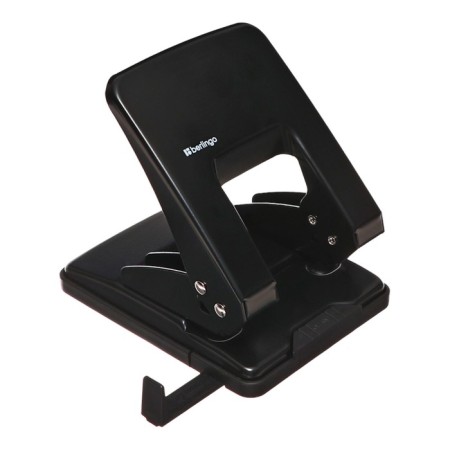 Metal hole punch 40 sheets, berlingo, with a ruler, black-7