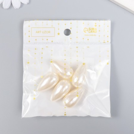 Beads for creativity plastic "Droppy" set of 5 pcs 3x1.6x1.6 cm-3