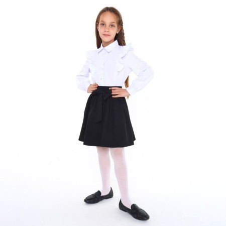 School blouse for girls, white color, height 146 cm-1
