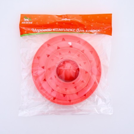 Game complex "Piggon" for cats with 3 balls, 24.5 x 24.5 x 13 cm, pink-4