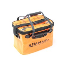 Bag-kan namazu is folding with 2 handles, size 34x22x21. PVC material, orange color