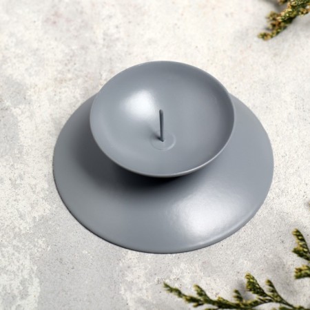 Gadal N "Gadal N" metal per 1 candle, 7.3x3 cm, gray-1