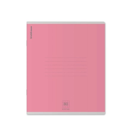 A notebook of 80 sheets in the Erichkrause "Nature Colors" cage, cover coated cardboard, offset block, mix-3