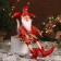 New Year's jester "with wings" sits, moves, 39x14 cm, red