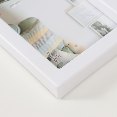 Photo frame plastic in 4 photos 10x15 "Vase with spikelets" white 41.5x32.2x2.5 cm-1
