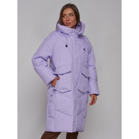 Coat insulated winter female, size 42, purple color-9