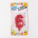 Candle in the Cake "Fine", number "6", red metallic, 6.5 cm