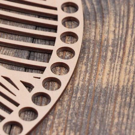 Round billet for knitting, leaves, plywood 29.5cm, D 10 mm-1