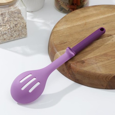 A spoon of culinary with slots of the share "Megar", 29 cm, purple color-1