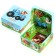 Folding gift box with 3D, blue tractor, 15x15x7 cm