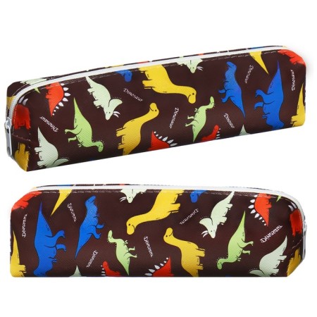 School Penal on the zipper "Dinosaurs" Calligrata, brown