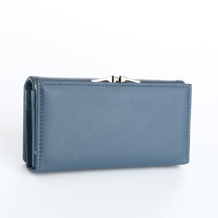 Women's wallet on magnets, blue color-1