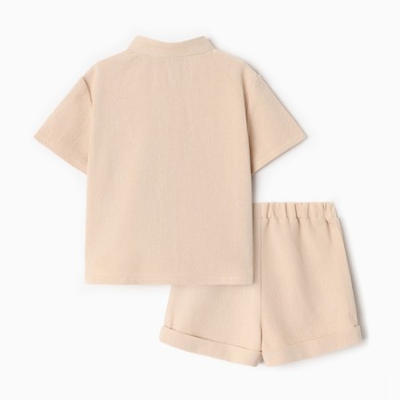A set for a boy (shirt, shorts) minku, beige color, height 74-80-3