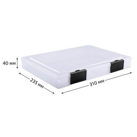 A4 document folder, with black latches, 230 x 305 x 40 mm, transparent case-6