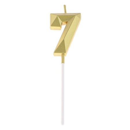 Candle in the cake on the skewer "Almaz", the number "7", gold, 4.5 cm-5