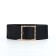 Women's belt, width 7.5 cm, black color