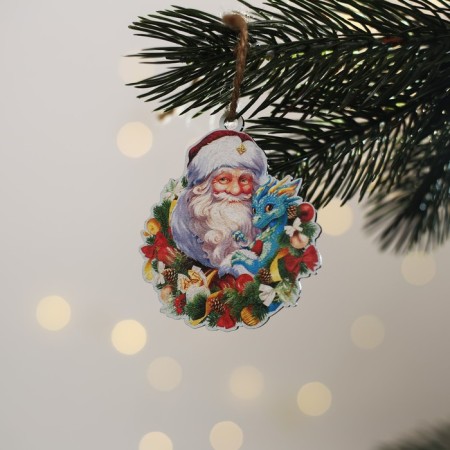 New Year's decor "Santa Claus with the Dragon" 6.8 x 7.9