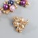Decor for creativity Metal "3 pearls with rhinestones" blue-violet set 5 pcs 2x2 cm