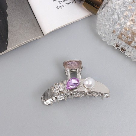 Hair crab "Liberty Galant" arc, 6 cm, silver-2