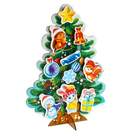 New Year's puzzle. Velcro "New Year! Dress the Christmas tree "-4