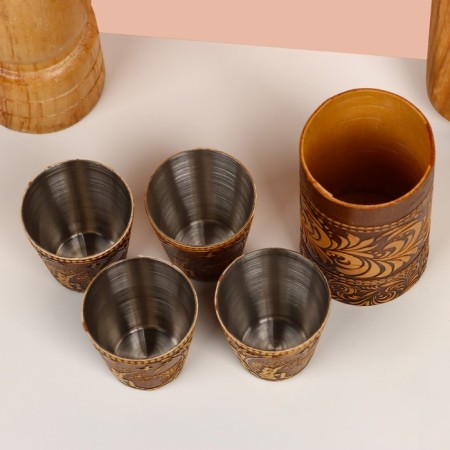 Set of piles "Hunter", 4 pcs, in a tube, 4.5 × 4.5 × 9 cm, birch bark-8