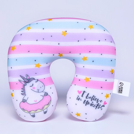 Children's pillow for travel Antistress "Striped Unicorn"-1