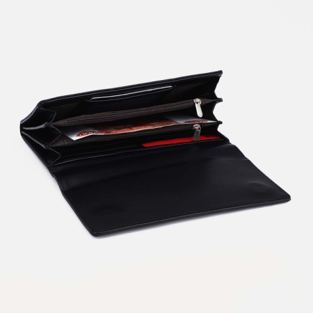 Women's wallet on magnets, black color-2