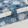 Casket for needlework "Black and white flowers on blue" 18x12x9.5 cm