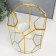 Candlestick-vase Glass metal per 1 candle "Pentagonal facets" gold, with handle 26x18x20 cm