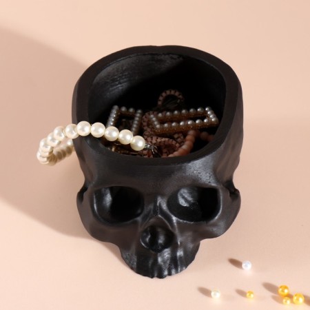 Interior item "Skull" black 13x9x6.5 cm-6