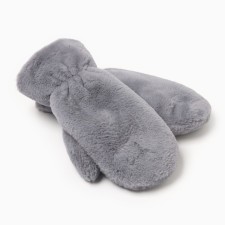 Women's mittens minku, gray color, 26 cm