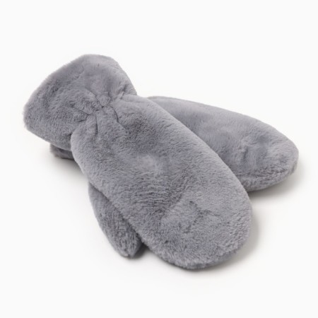 Women's mittens minku, gray color, 26 cm