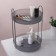 Organizer for storage, 2 sections, rotating, D - 23 × 33.5 cm, silver/translucent color/gray color