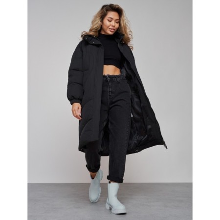 Coat insulated winter female, size 50, black color-17