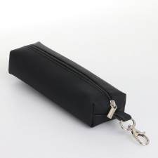 Key of zipper, length 16 cm, ring, carbine, black color