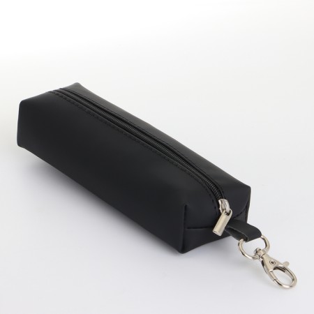 Key of zipper, length 16 cm, ring, carbine, black color
