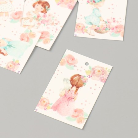 Cardboard "Flowers 03" set 10 pcs (5 types) 4x6 cm-2